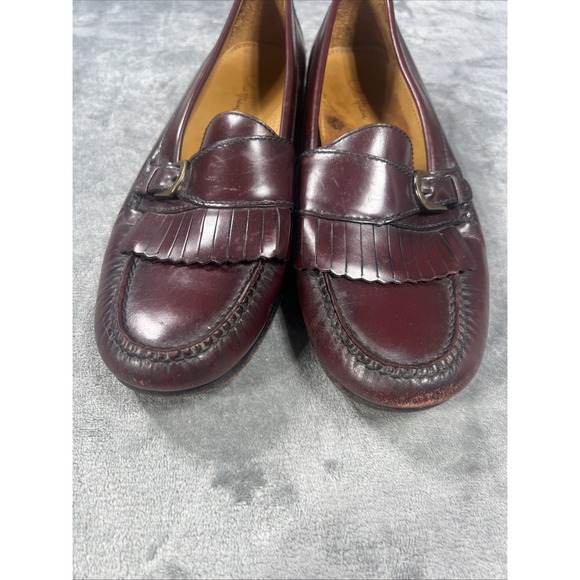 Vintage Cole Haan Shoes Mens 10 D Monk Strap Loafer Burgundy C03516 Pinch Buckle main image 6